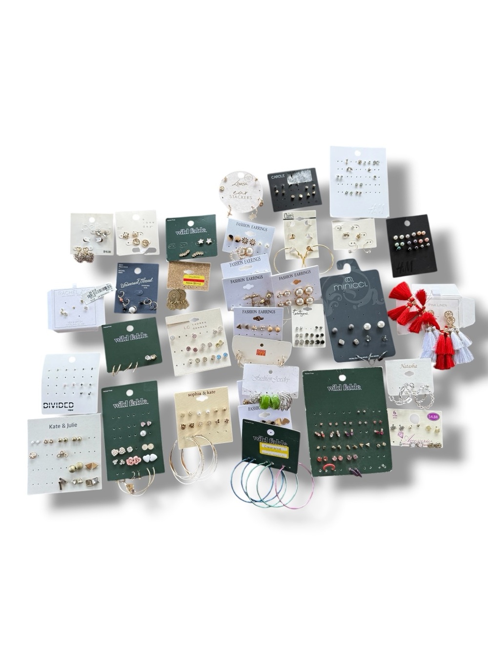 Huge Mixed Earrings Lot Stud Hoop Bundle Craft Repair Resell Wild Fable H&M